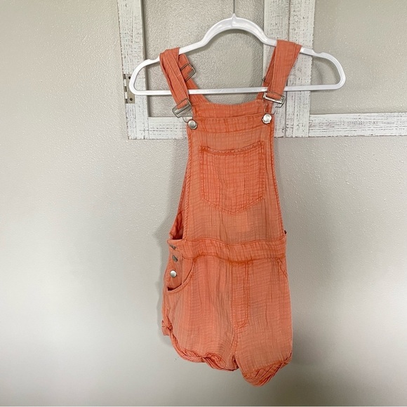 NEW Anthropologie Pilcro Gauze Micro Playsuit Overalls in Peach - Picture 3 of 6